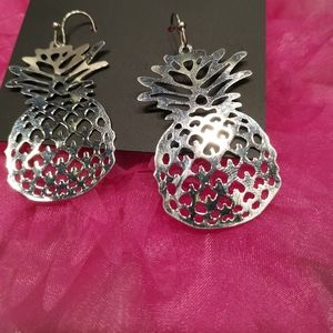 Silver pineapple earrings